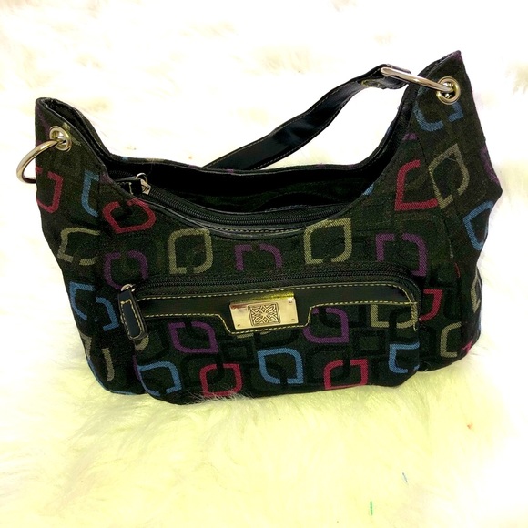 Gorgeous black with multi color print shoulder bag - Picture 10 of 10